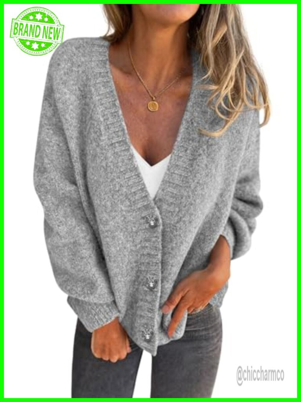 PRETTYGARDEN Women's Chunky Knit Button Down Oversized Cardigan Sweater Fall